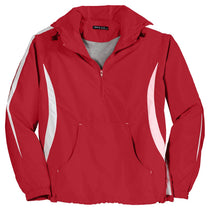 Sport-Tek Men's True Red/White Colorblock Raglan Anorak