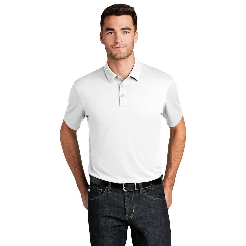 Port Authority Men's White UV Choice Pique Polo