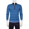 Bugatchi Men's Classic Blue Half Zip Mock Neck