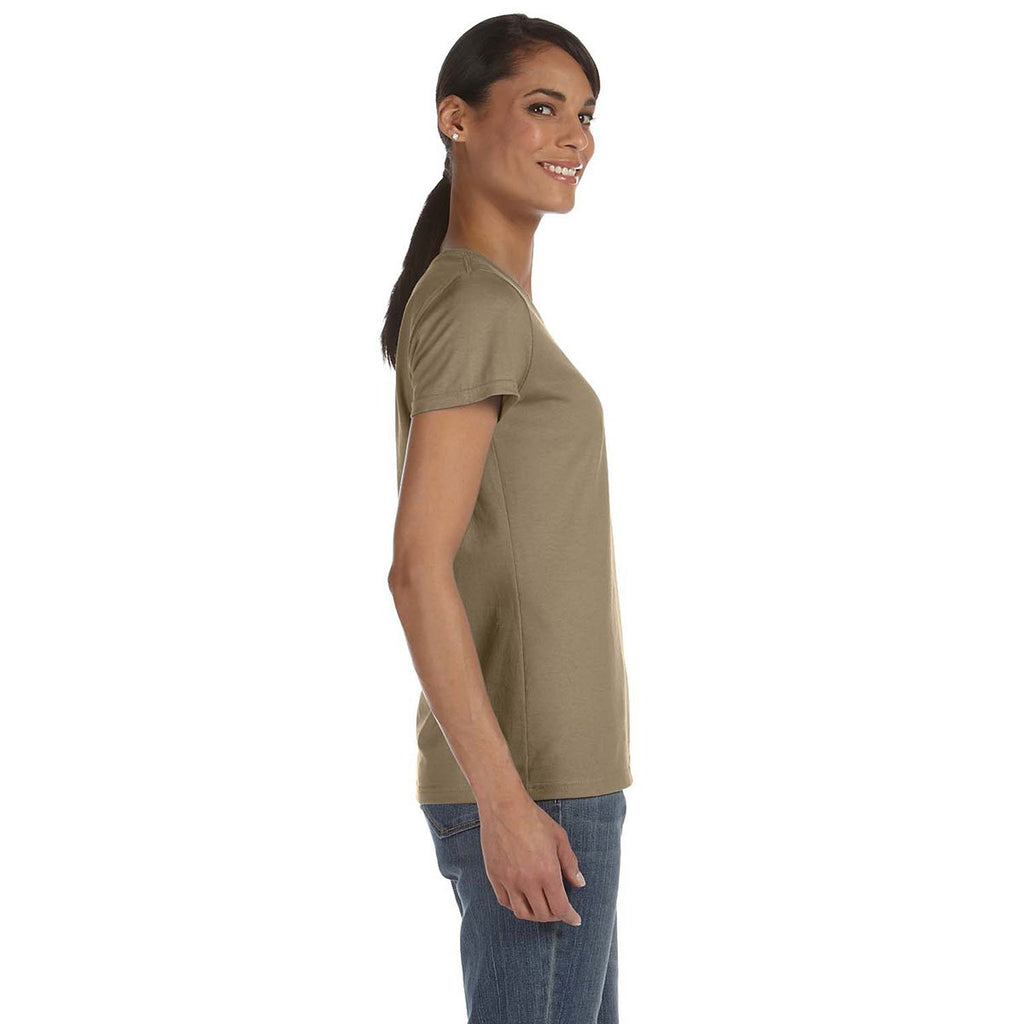 Fruit of the Loom Women's Khaki 5 oz. HD Cotton T-Shirt