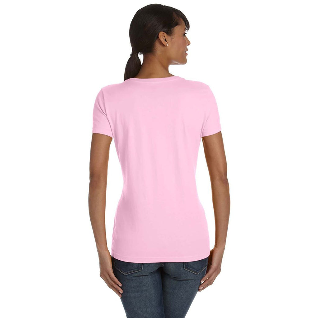 Fruit of the Loom Women's Classic Pink 5 oz. HD Cotton V-Neck T-Shirt
