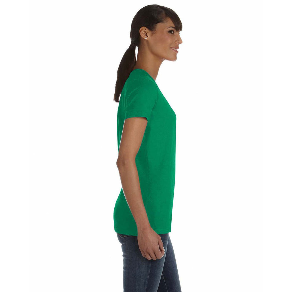 Fruit of the Loom Women's Kelly 5 oz. HD Cotton V-Neck T-Shirt