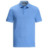 Bugatchi Men's Solid Turquoise Short Sleeve Three Button Self Collar