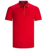 Bugatchi Men's Dark Ruby Short Sleeve Half Zip Polo Collar