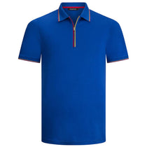 Bugatchi Men's Night Blue Short Sleeve Half Zip Polo Collar