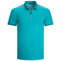 Bugatchi Men's Menthol Short Sleeve Half Zip Polo Collar