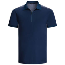 Bugatchi Men's Navy Short Sleeve Half Zip Polo Collar