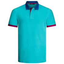 Bugatchi Men's Menthol Short Sleeve Two Button Polo Collar