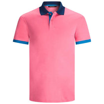 Bugatchi Men's Pink Short Sleeve Two Button Polo Collar