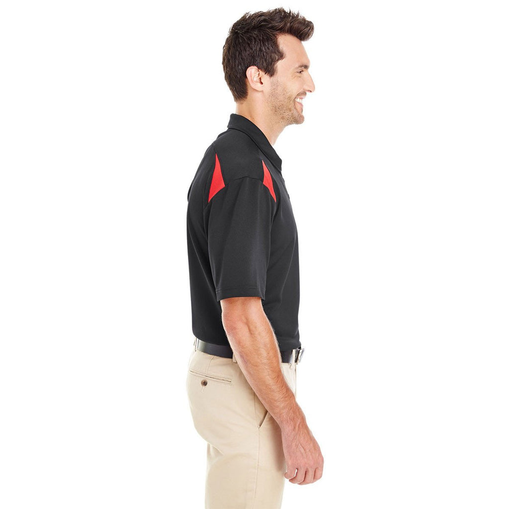 Dickies Men's Black/English Red 6 Oz. Performance Team Polo