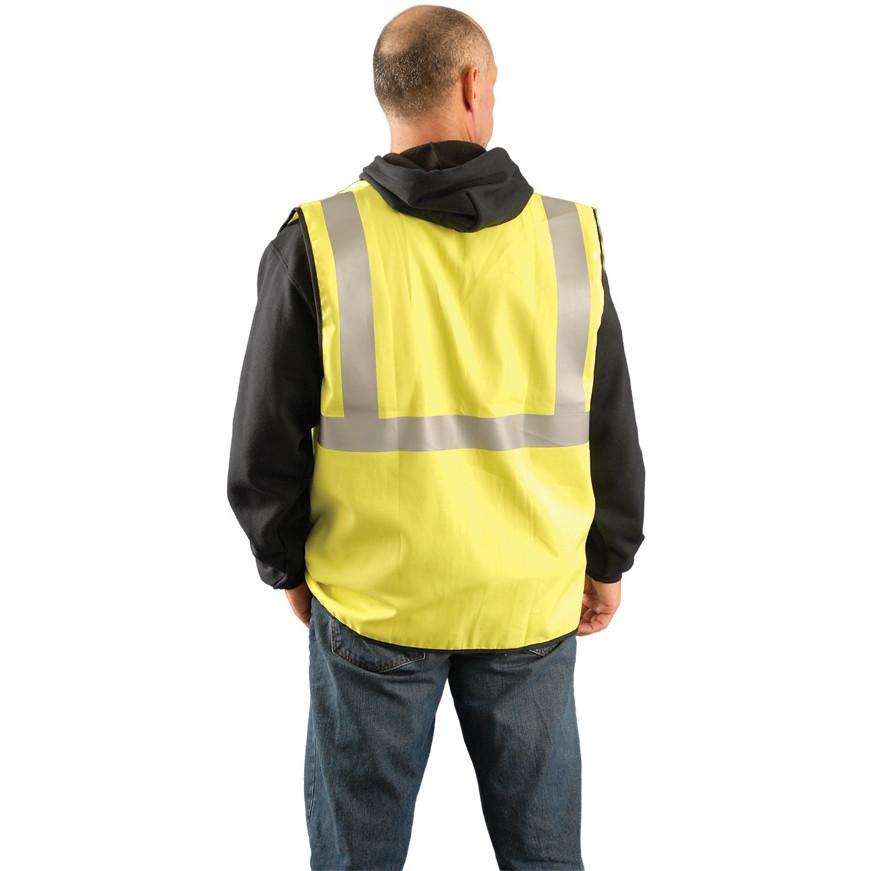 OccuNomix Men's Yellow Classic Flame Resistant Cotton Single Stripe Solid Vest HRC 1