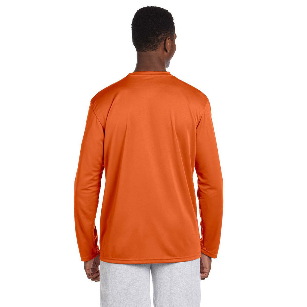 Harriton Men's Team Orange 4.2 oz. Athletic Sport Long-Sleeve T-Shirt