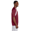 Harriton Men's Maroon/White 4.2 oz. Athletic Sport Colorblock T-Shirt