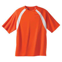 Harriton Men's Team Orange/White 4.2 oz. Athletic Sport Colorblock T-Shirt