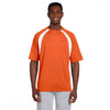 Harriton Men's Team Orange/White 4.2 oz. Athletic Sport Colorblock T-Shirt