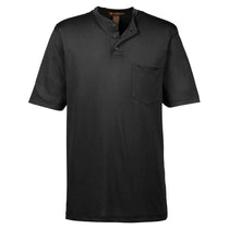 Harriton Men's Black Short-Sleeve Performance Henley