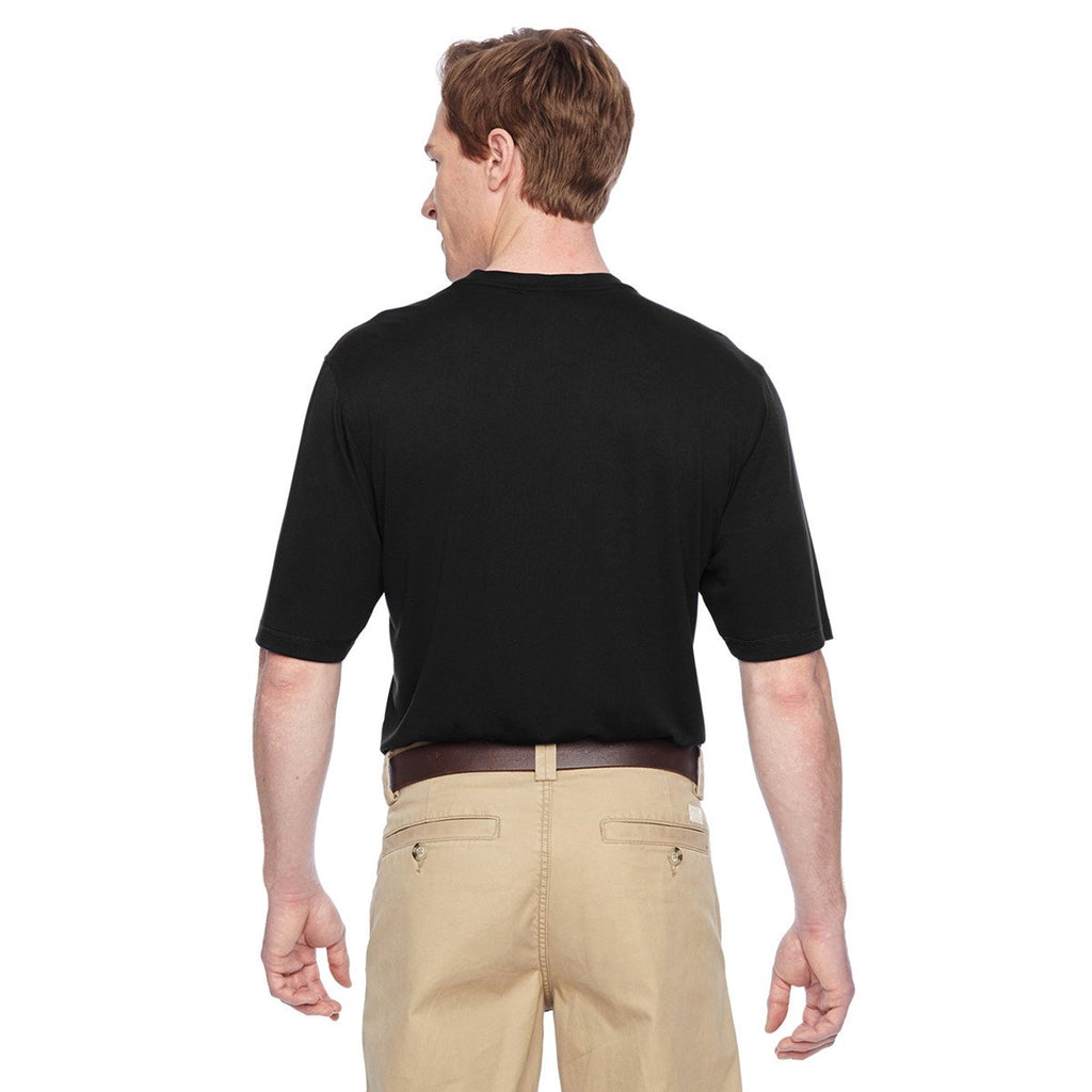 Harriton Men's Black Short-Sleeve Performance Henley