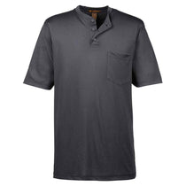 Harriton Men's Dark Charcoal Short-Sleeve Performance Henley