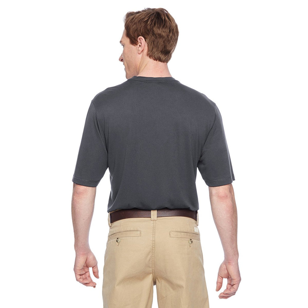 Harriton Men's Dark Charcoal Short-Sleeve Performance Henley