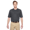 Harriton Men's Dark Charcoal Short-Sleeve Performance Henley