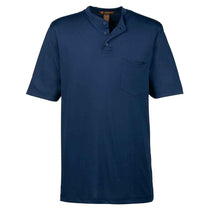 Harriton Men's Dark Navy Short-Sleeve Performance Henley