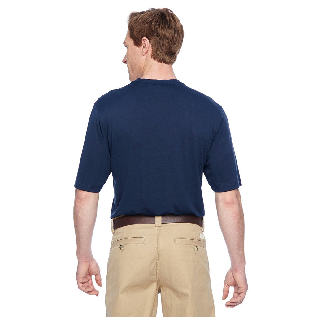 Harriton Men's Dark Navy Short-Sleeve Performance Henley
