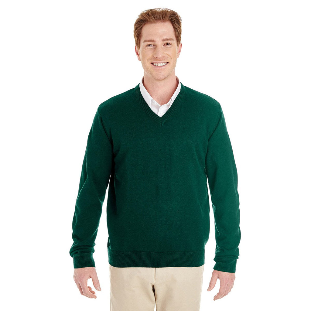 Harriton Men's Hunter Pilbloc V-Neck Sweater