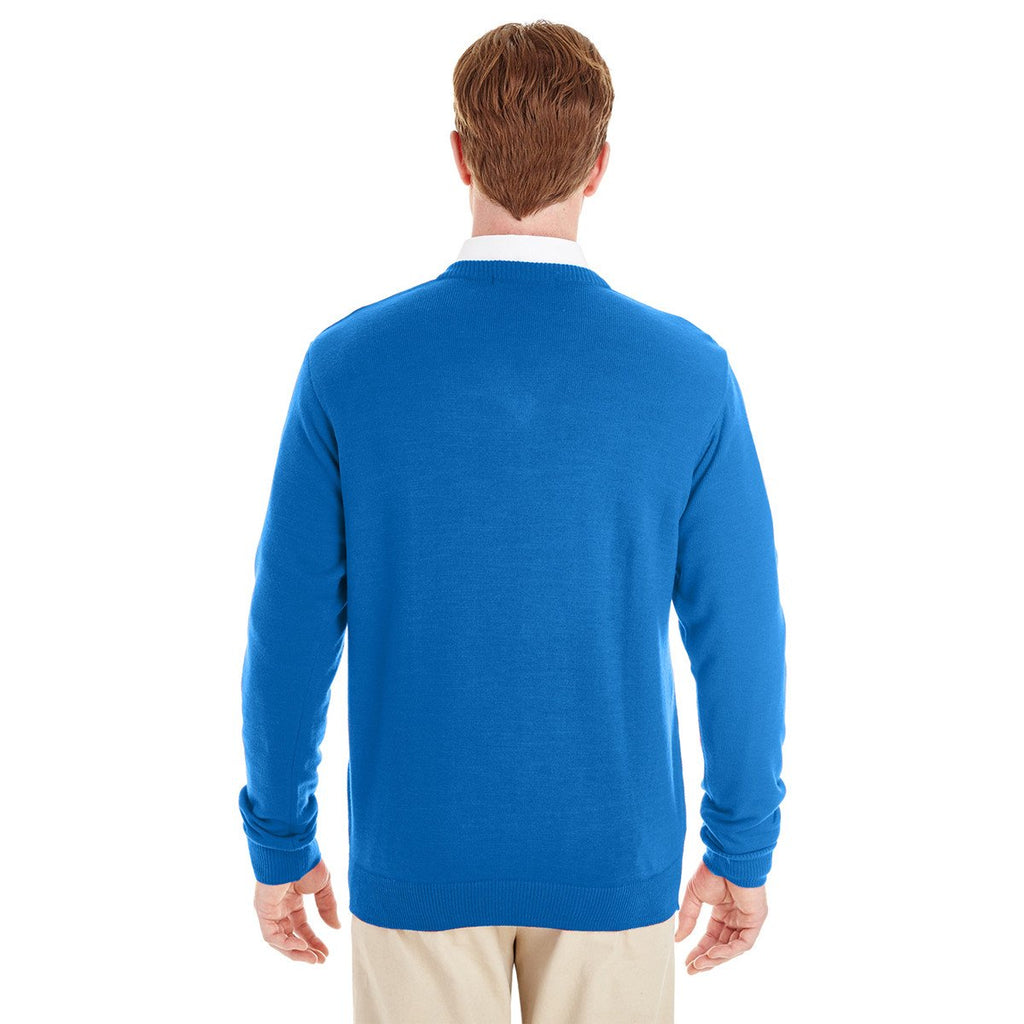Harriton Men's True Royal Pilbloc V-Neck Sweater