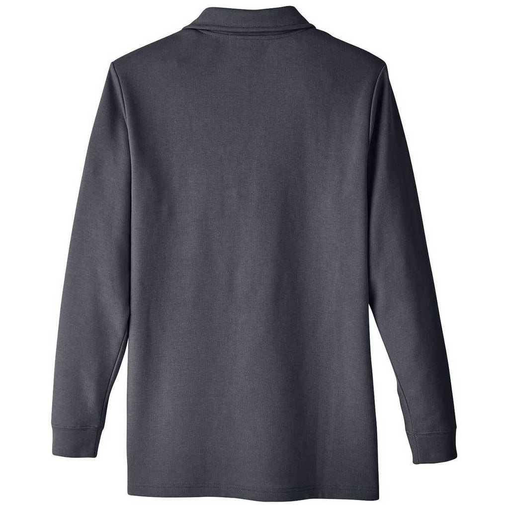 Harriton Men's Dark Charcoal StainBloc Pique Fleece Pullover Jacket