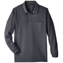 Harriton Men's Dark Charcoal StainBloc Pique Fleece Pullover Jacket