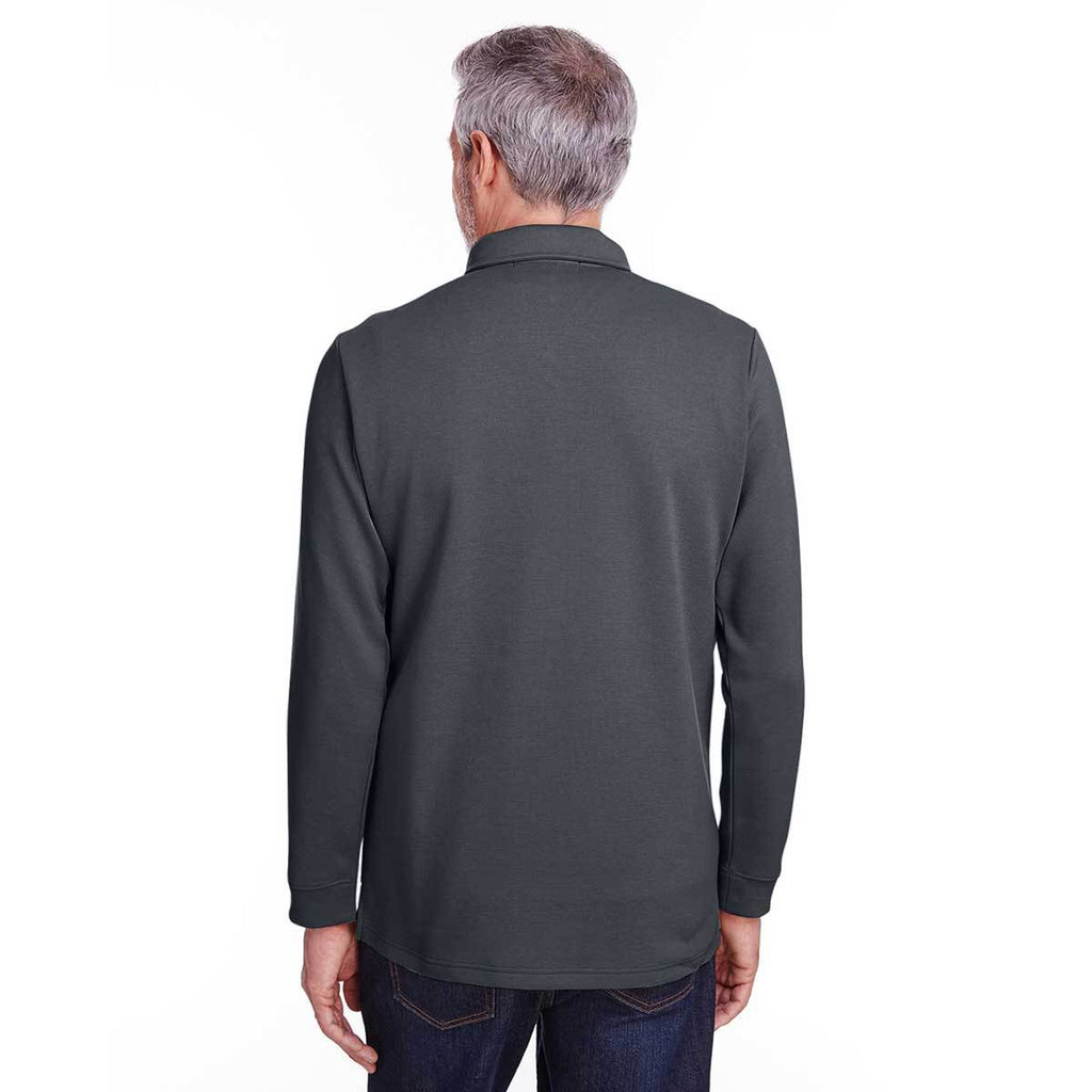 Harriton Men's Dark Charcoal StainBloc Pique Fleece Pullover Jacket