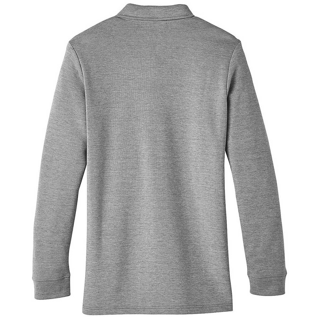 Harriton Men's Dark Charcoal Heather StainBloc Pique Fleece Pullover Jacket