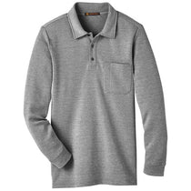 Harriton Men's Dark Charcoal Heather StainBloc Pique Fleece Pullover Jacket