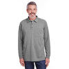 Harriton Men's Dark Charcoal Heather StainBloc Pique Fleece Pullover Jacket