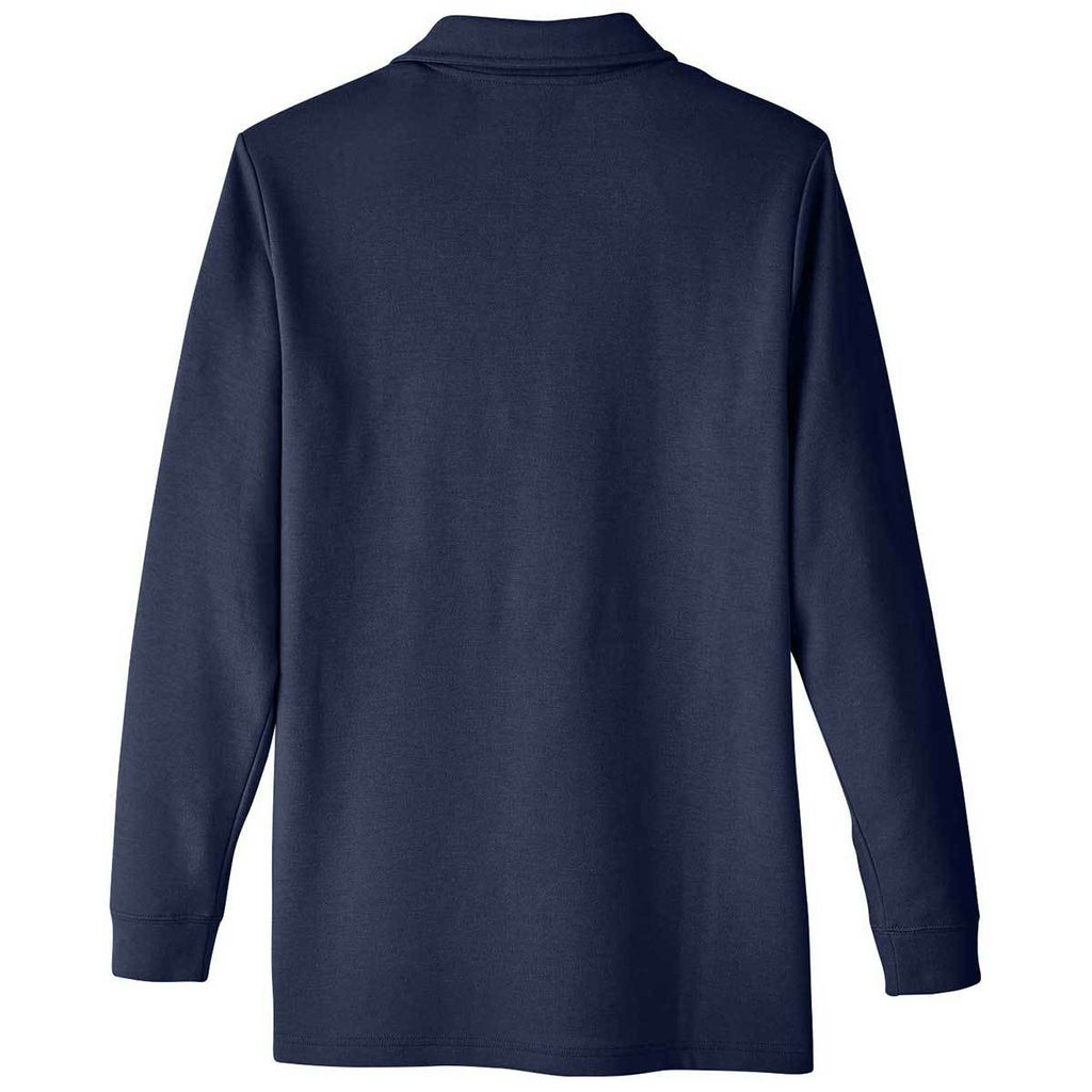 Harriton Men's Dark Navy StainBloc Pique Fleece Pullover Jacket