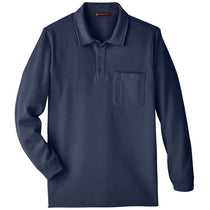 Harriton Men's Dark Navy StainBloc Pique Fleece Pullover Jacket