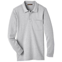 Harriton Men's Grey Heather StainBloc Pique Fleece Pullover Jacket