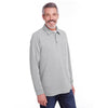 Harriton Men's Grey Heather StainBloc Pique Fleece Pullover Jacket