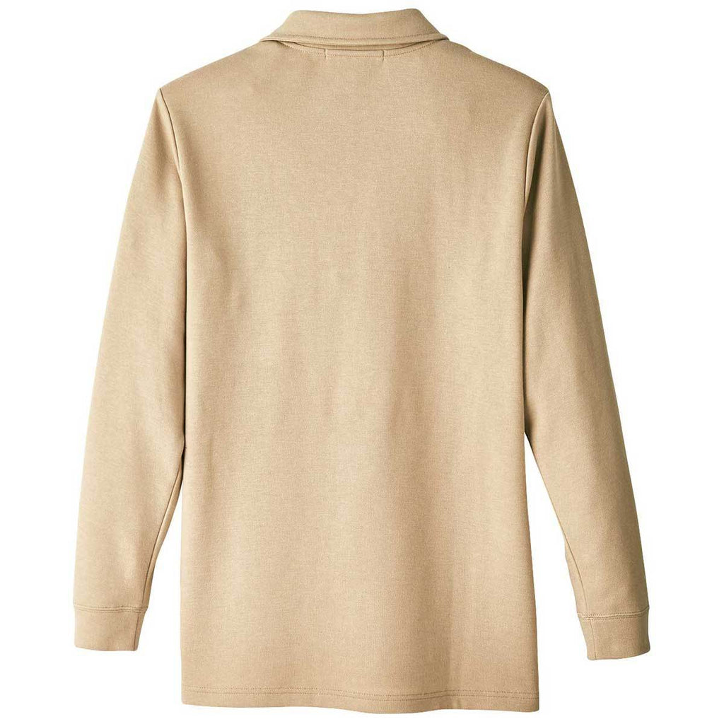 Harriton Men's Khaki StainBloc Pique Fleece Pullover Jacket
