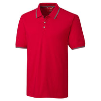 Cutter & Buck Men's Red DryTec Short Sleeve Advantage Tipped Polo