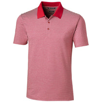 Cutter & Buck Men's Cardinal Red Forge Polo Tonal Stripe Tailored Fit