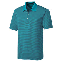 Cutter & Buck Men's Aqua/Black DryTec Trevor Stripe Polo