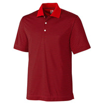 Cutter & Buck Men's Black/Red DryTec Trevor Stripe Polo