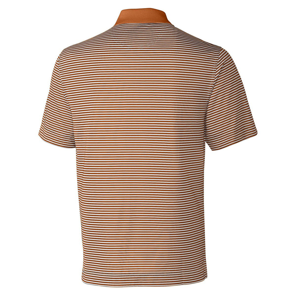 Cutter & Buck Men's Texas Orange/White DryTec Trevor Stripe Polo