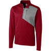 Cutter & Buck Men's Red Shaw Hybrid Half Zip