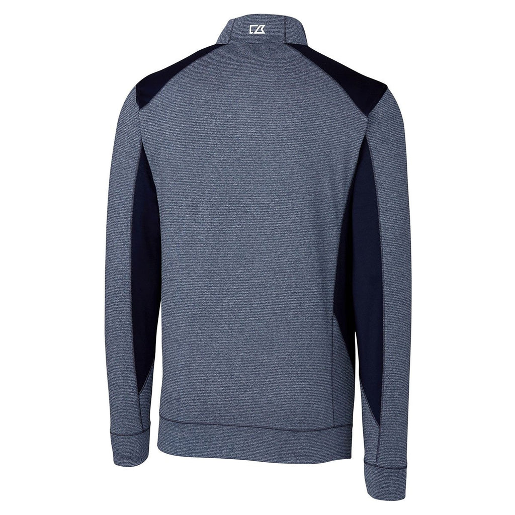 Cutter & Buck Men's Liberty Navy Heather Shoreline Colorblock Half-Zip