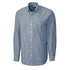Cutter & Buck Men's Tour Blue L/S Epic Easy Care Mini Bengal Dress Shirt