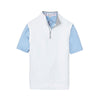 Peter Millar Men's White Galway Stretch Loop Terry Quarter-Zip Vest