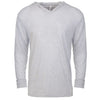 Next Level Unisex Heather White Triblend Long Sleeve Hoodie