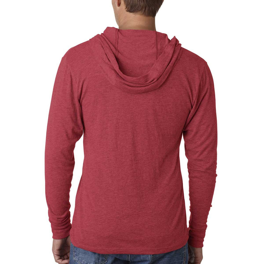 Next Level Unisex Vintage Red Triblend Long Sleeve Hoodie
